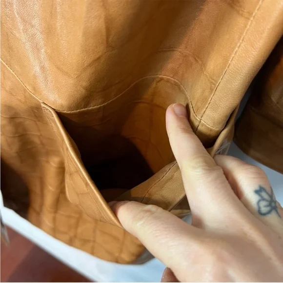 Dawn Levy brown genuine leather pockets coat XS - Picture 7 of 13